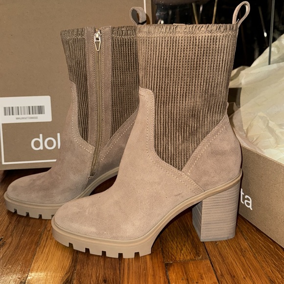 NEW LIMITED EDITION Dolce Vita Marni Truffle Tan Suede 100% Waterproof size 9 - Picture 2 of 5